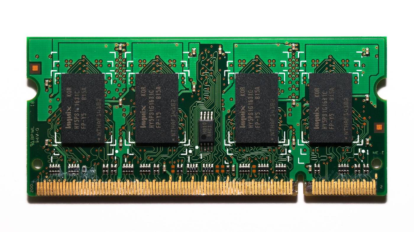 Dram memory module closeup