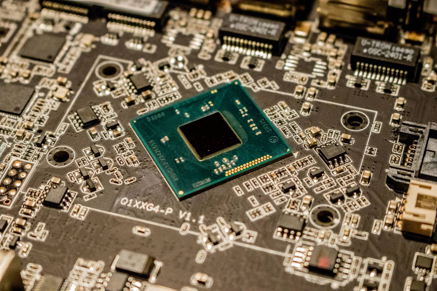 Qualcomm semiconductor chip close-up