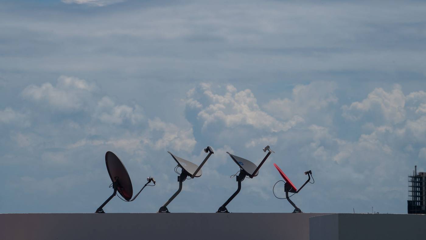 Satellite internet dish field