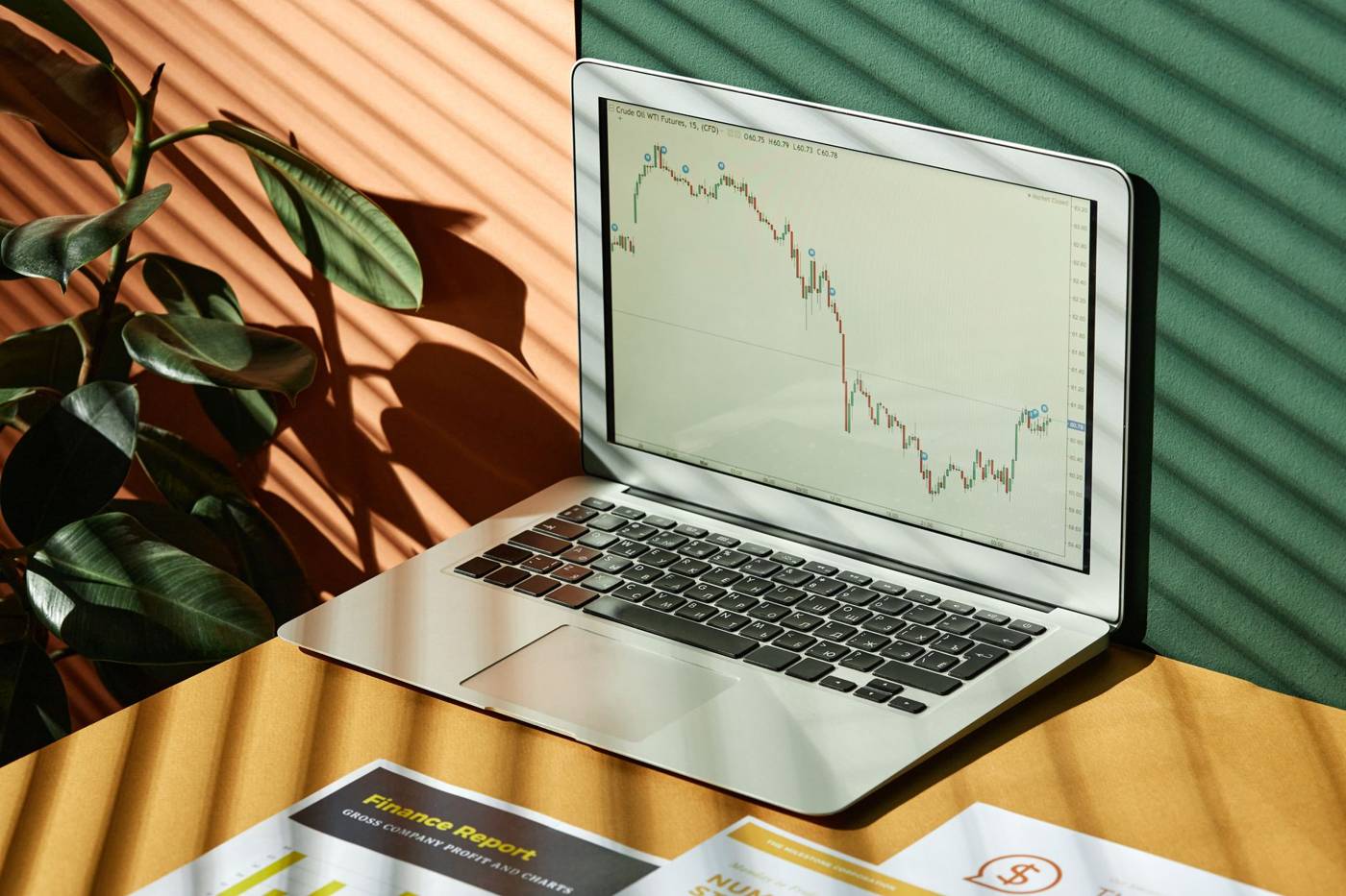 Stock market chart decline